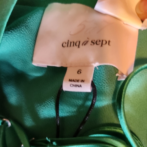 Cinq a Sept Tallulah Jade Green Silk Mini Dress Size 6 Reg. $395 - Picture 6 of 12